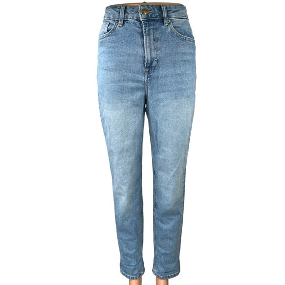 H&M Divided Blue Medium Wash High Waist Straight Ankle Boyfriend Denim Jeans 2 - Picture 1 of 5